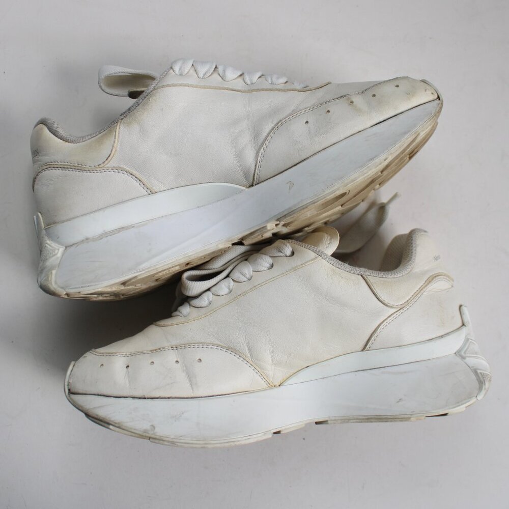 Alexander McQueen Women's White Sprint Runner Low-Top Leather Sneakers sz 36 / 6 - Picture 7 of 14